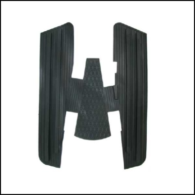 Tapetes de borracha pretos para carro com textura estriada e design em três peças