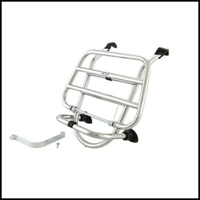 Suporte de bagagem metálico prateado com fecho e chave