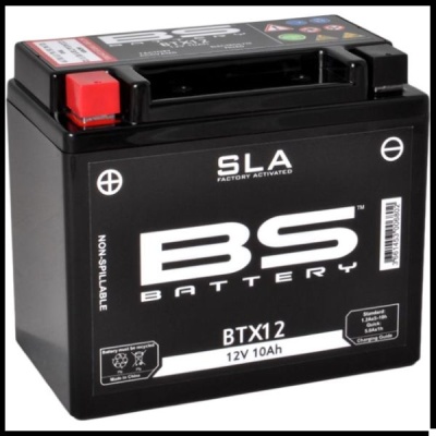 Bateria BS Battery BTX12 12V 10Ah preta com tampa vermelha