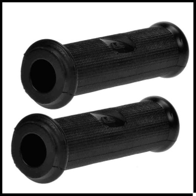 Punhos pretos para bicicleta ou moto em borracha com textura