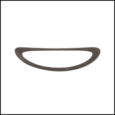 Anilha metálica oval escura com centro recortado
