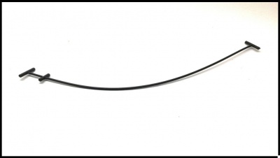 Cabo flexível preto com pega em T num fundo branco