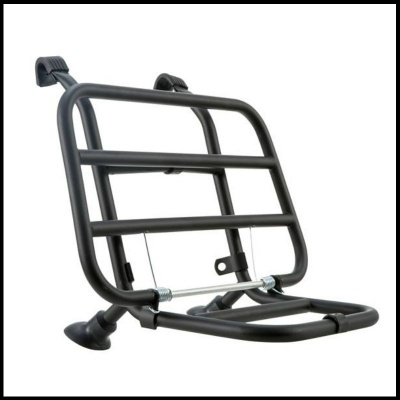 Estrutura metálica preta com barras horizontais e verticais