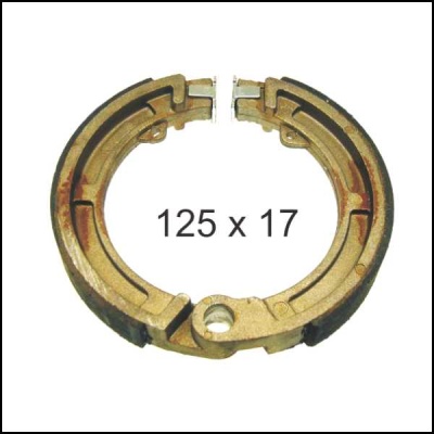 Sapatas de travão redondas metálicas com texto 125 x 17