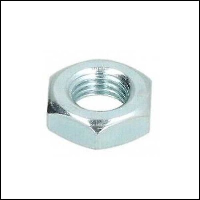 Porca metálica hexagonal prateada com rosca interna