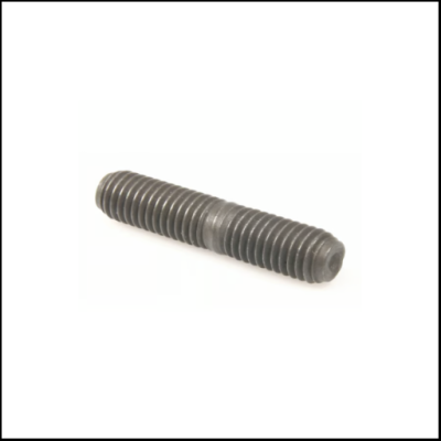 Parafuso roscado metálico preto em fundo branco