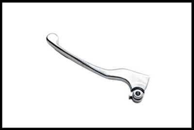 Manete metálico prateado com mecanismo articulado