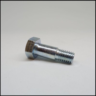 Parafuso metálico prateado com cabeça sextavada