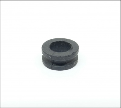 Mala de borracha preta redonda pequena com ranhuras