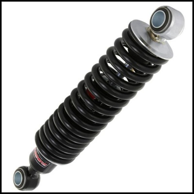 Amortecedor com mola helicoidal preta e terminais metálicos