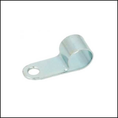 Abraçadeira metálica prateada pequena com orifício