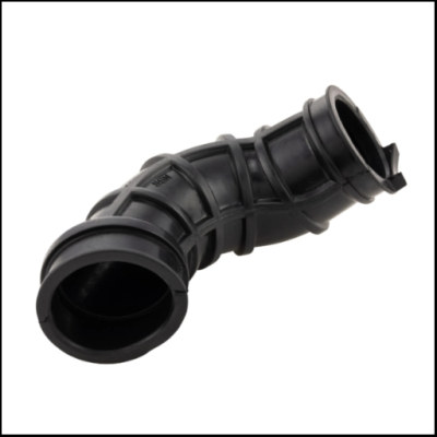 Mangueira preta curva de plástico com reforços moldados