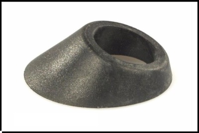 Base ou suporte cónico preto com orifício central