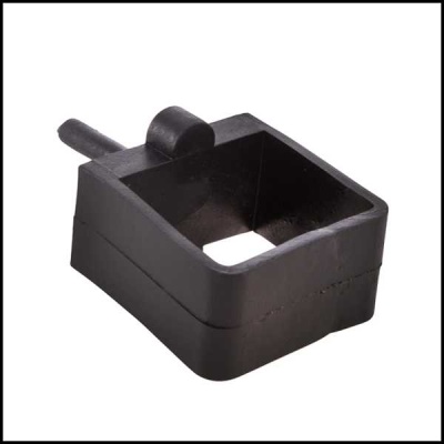 Vaso quadrado de metal preto com haste lateral