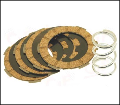 Discos de embraiagem com molas helicoidais sobre fundo branco