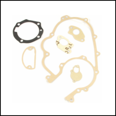 Conjunto de juntas motor em papel bege e borracha preta