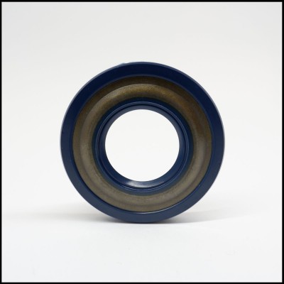 Vedante circular azul com interior dourado em fundo branco