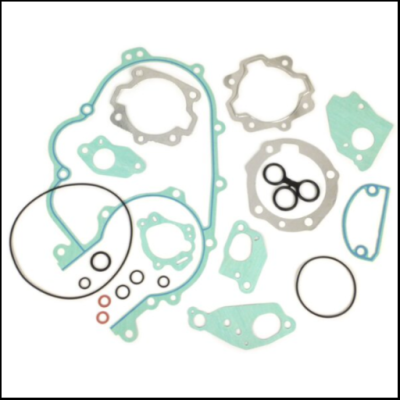 Conjunto de juntas e anéis de vedação para motor em borracha preta e papel verde