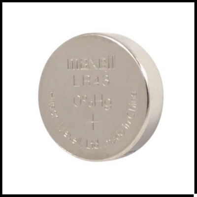 Bateria botão metálica prateada Maxell LR43