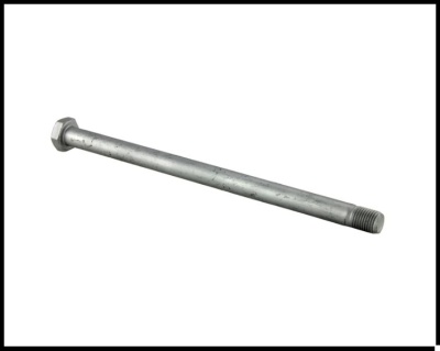 Parafuso metálico longo com cabeça sextavada e ponta roscada