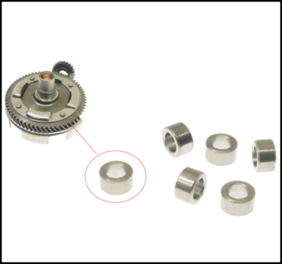 peças mecânicas metálicas com engrenagem e anéis cilíndricos
