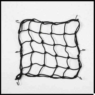 Rede de elástico preta com ganchos metálicos