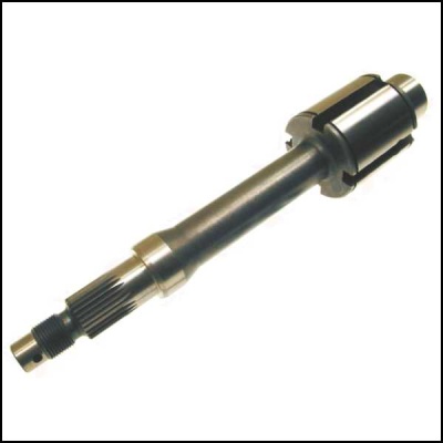 Eixo metálico preto com extremidades prateadas em fundo branco