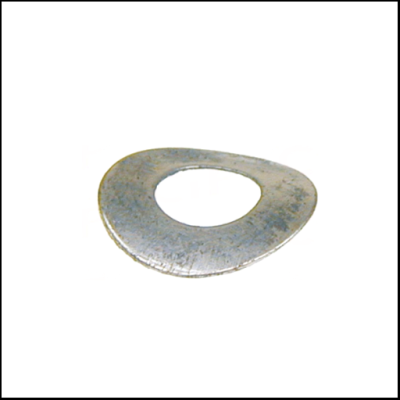 Arruela metálica oval irregular prateada