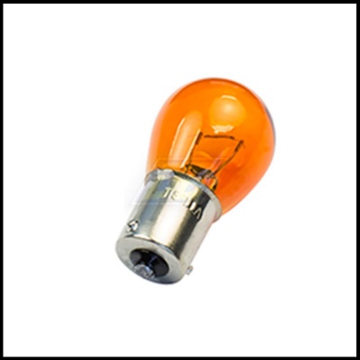 Lâmpada de sinalização automóvel laranja com base metálica