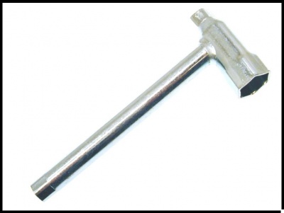 Chave de boca L de metal prateado