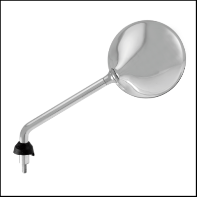 Espelho retrovisor redondo cromado para motocicleta