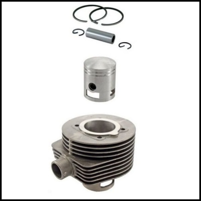 Conjunto de peças metálicas para motor com cilindro, pistão, anéis e clipes