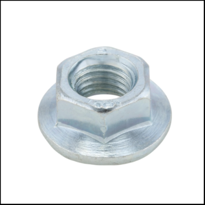 Porca metálica hexagonal com flange em aço galvanizado
