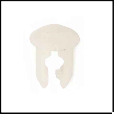 Clips de fixação brancos em plástico com cabeça arredondada