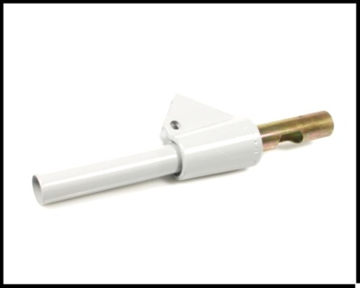 Supressor metálico branco com tubo e orifício