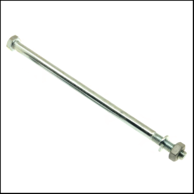 Parafuso metálico comprido com porca rosqueada numa extremidade