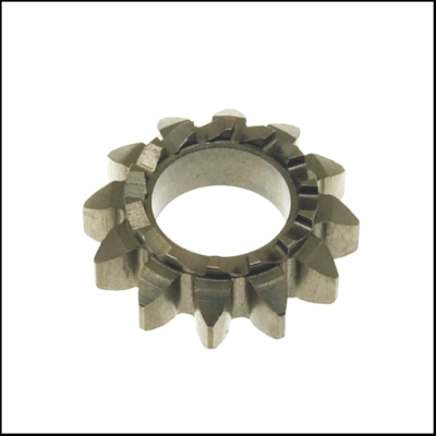 Engrenagem metálica pequena com 12 dentes cinza