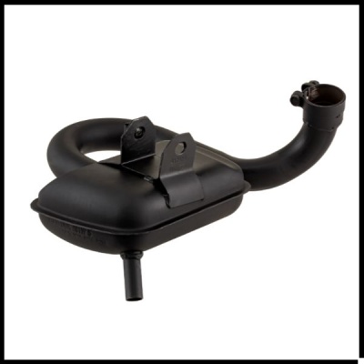 Escape para moto preto fosco com suportes e tubos