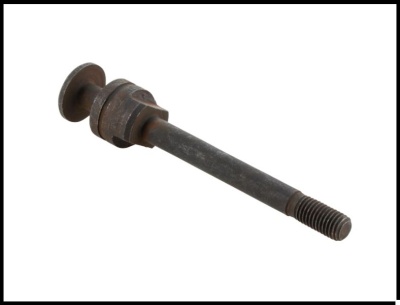 Parafuso metálico longo com rosca e cabeça plana, com ferrugem