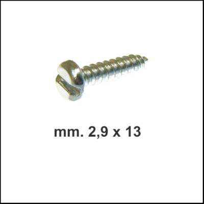 Parafuso metálico prateado com rosca, texto mm. 2,9 x 13