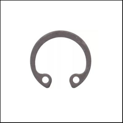 Anel de retenção metálico cinza com dois furos