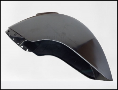 Paralama metálico preto fosco para motocicleta