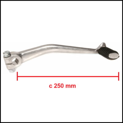 Manípulo metálico com pegador de borracha preta e parafuso para fixação