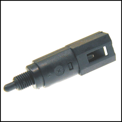 Sensor ou interruptor preto com parafuso rosqueado e abertura quadrada