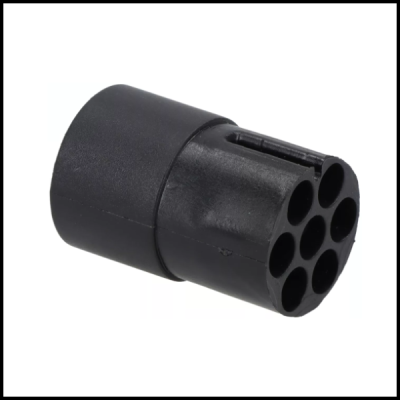 Conector elétrico pretp de plástico com 7 orifícios circulares