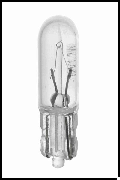 Lâmpada tubular transparente com filamento visível em fundo branco