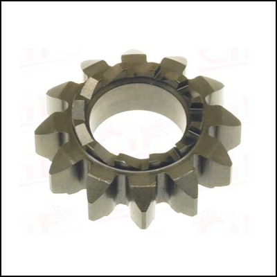 Engrenagem metálica cinza com dentes largos