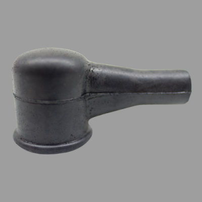 Cabo preto liso com ligeiro desgaste sobre fundo cinzento