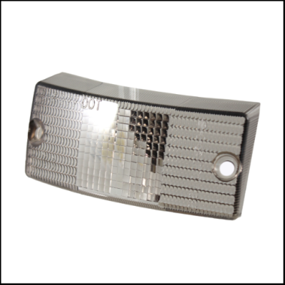 Refletor retangular branco para bicicleta com textura e dois furos de fixação