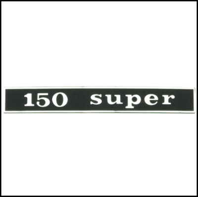 Placa preta com texto branco 150 super